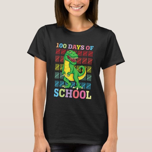 100 Days Of School Trex 100 Days Smarter 100th Day Tシャツ (正面)