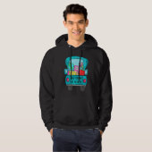 100 Days Of School Truck Pencil Apple Teacher Stud パーカ (正面フル)