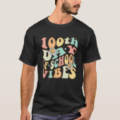 100 Days Of School Vibes 100th Day Of School Retro Tシャツ (正面)