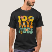 100 Days Of School Vibes 100th Day Of School Retro Tシャツ (正面)