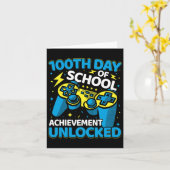 100 Days Of School Video Game Controller Boys Girl カード (黄色い花)