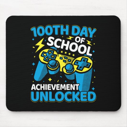 100 Days Of School Video Game Controller Boys Girl マウスパッド (正面)