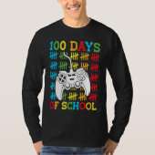 100 Days of School Video Games Controller Gaming K Tシャツ (正面)