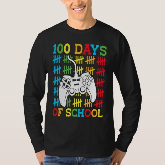 100 Days of School Video Games Controller Gaming K Tシャツ (正面)