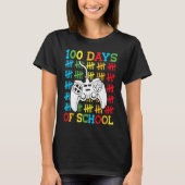 100 Days of School Video Games Controller Gaming K Tシャツ (正面)