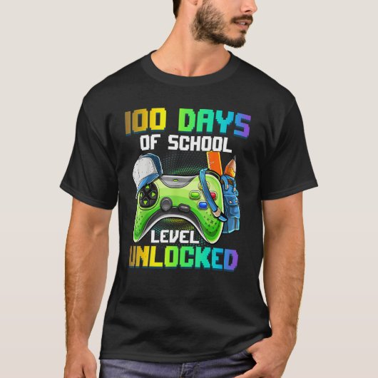 100 Days of School Video Games Level Unlocked Game Tシャツ (正面)