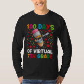 100 Days Of Virtual 7th Grade Teacher or Student B Tシャツ (正面)