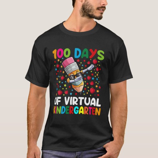 100 Days Of Virtual kindergarten Teacher or Studen Tシャツ (正面)