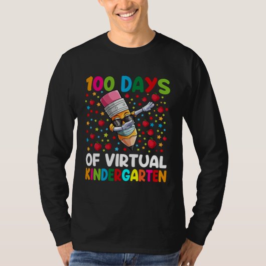 100 Days Of Virtual kindergarten Teacher or Studen Tシャツ (正面)