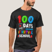 100 Days Of Virtual School Funny 100th Day Of Scho Tシャツ (正面)