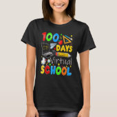 100 Days Of Virtual School Funny 100th Day Of Scho Tシャツ (正面)