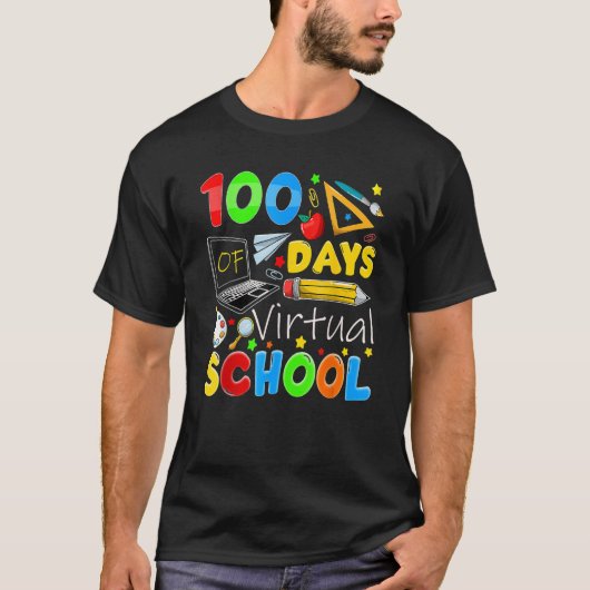 100 Days Of Virtual School Teacher 100th Day Of Sc Tシャツ (正面)