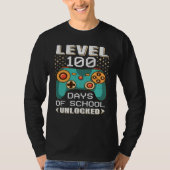 100 Days School Video Gamer 100th Day Teacher Stud Tシャツ (正面)