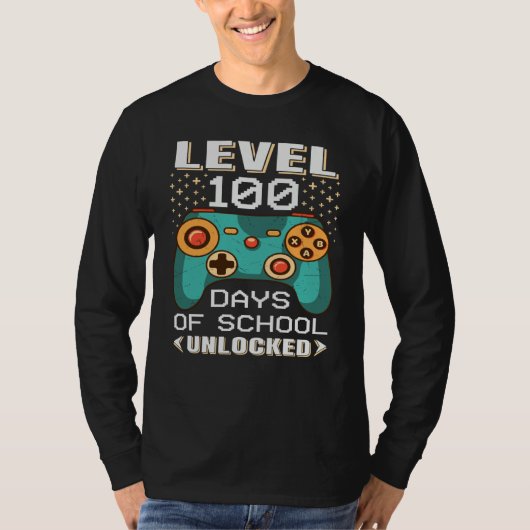 100 Days School Video Gamer 100th Day Teacher Stud Tシャツ (正面)