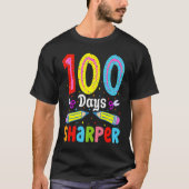 100 Days Sharper 100 Days Of School Pencil 100 Day Tシャツ (正面)
