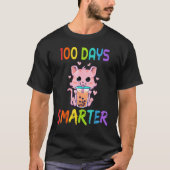 100 Days Smarter 100th Day Of School Cat boba Tea  Tシャツ (正面)