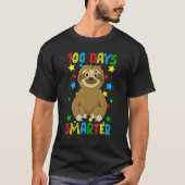 100 Days Smarter 100th Day Of School Cute Sloth Ki Tシャツ (正面)