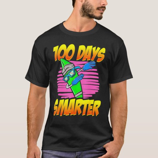 100 Days Smarter 100th Day Of School Dabbing Crayo Tシャツ (正面)