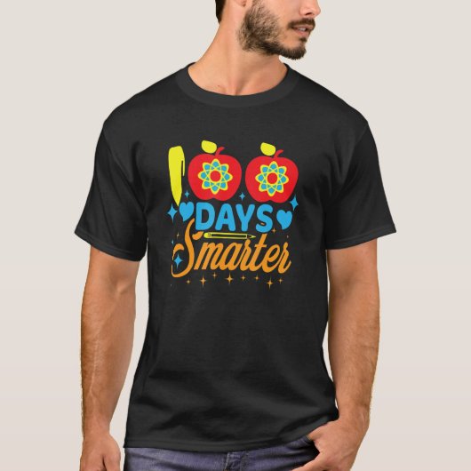 100 Days Smarter 100th Day Of School Funny Student Tシャツ (正面)