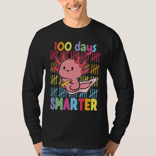 100 Days Smarter Axolotl 100th Day Of School Girls Tシャツ (正面)