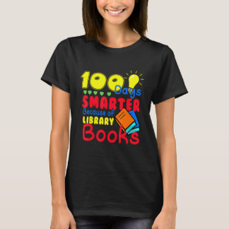 100 Days Smarter Because of Library Books Kids Tea Tシャツ
