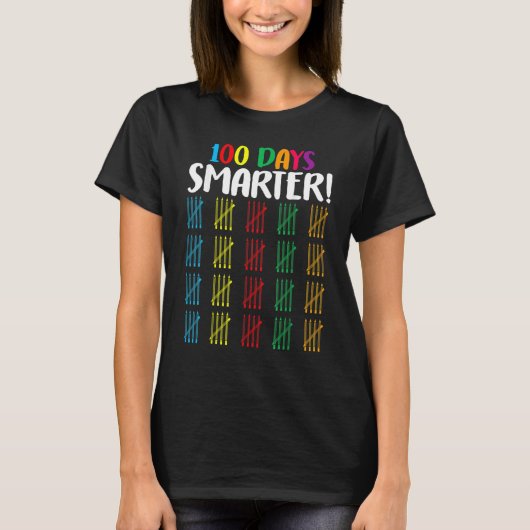 100 Days Smarter Counting Hash Marks Days Of Scho Tシャツ (正面)