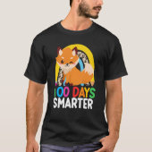 100 Days Smarter Cute Animal Fox 100 Days Of Schoo Tシャツ (正面)