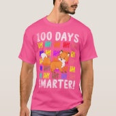 100 Days Smarter Cute Animal Fox 100 Days Of Schoo Tシャツ (正面)