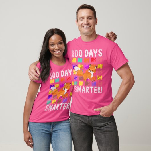 100 Days Smarter Cute Animal Fox 100 Days Of Schoo Tシャツ (ユニセックス)