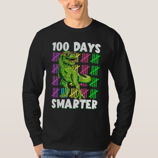 100 Days Smarter Dino Dinosaur rex 100 Days of Sch Tシャツ (正面)