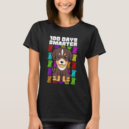 100 Days Smarter Dog Shirts, Rottweiler 100th Day Tシャツ (正面)