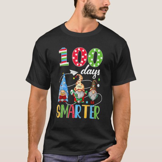 100 Days Smarter Gnome 100th Day Of School Men Kid Tシャツ (正面)