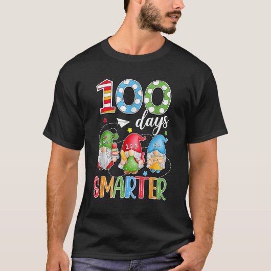 100 Days Smarter Gnome 100th Day Of School Men Kid Tシャツ (正面)