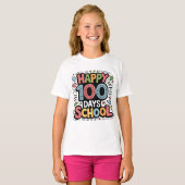 100 Days Smarter – Happy 100 Days of School Shir Tシャツ (正面フル)