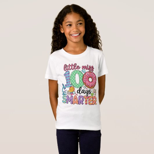 100 Days Smarter – Happy 100 Days of School Tシャツ (正面フル)