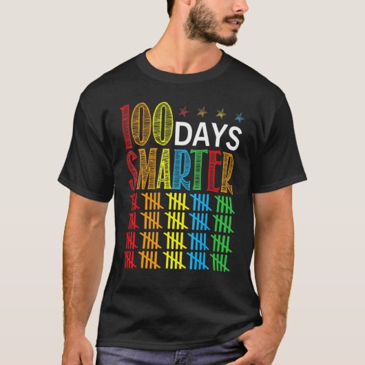 100 Days Smarter Happy 100th Day Of School Student Tシャツ (正面)