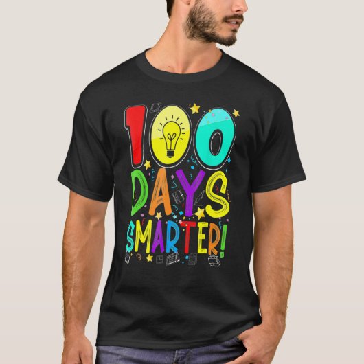 100 Days Smarter Happy 100th Day Of School Student Tシャツ (正面)