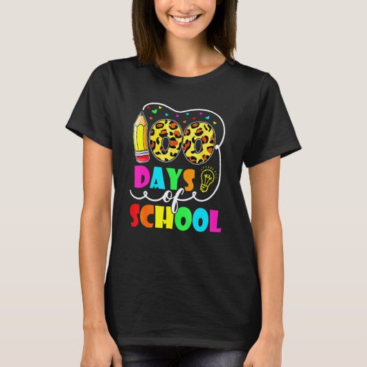 100 Days Smarter Happy 100th Day Of School Student Tシャツ (正面)