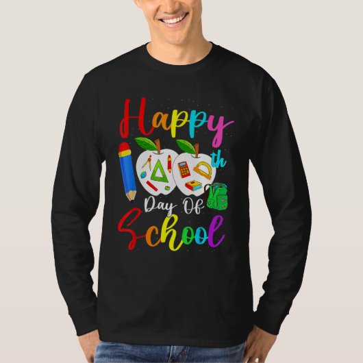 100 Days Smarter Happy 100th Day Of School Student Tシャツ (正面)