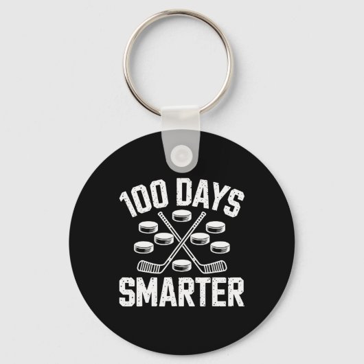 100 Days Smarter Hockey 100th Day Of School Studen キーホルダー (正面)