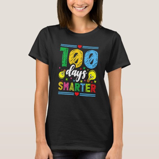 100 Days Smarter Kids 100th School Holiday Chalk C Tシャツ (正面)