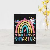 100 Days Smarter Kids Girls Unicorn 100th Day Of S カード (黄色い花)
