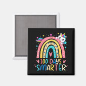 100 Days Smarter Kids Girls Unicorn 100th Day Of S マグネット (正面/裏面)