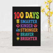 100 Days Smarter Kinder Braver Brighter School カード (黄色い花)