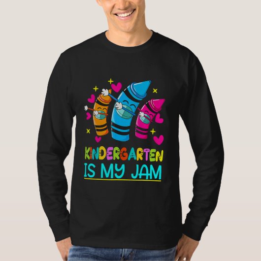100 Days Smarter Kindergarten Is My Jam Teacher Tシャツ (正面)