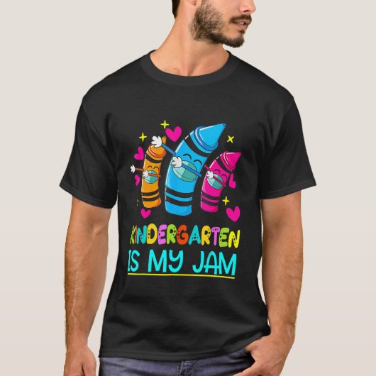 100 Days Smarter Kindergarten Is My Jam Teacher Tシャツ (正面)