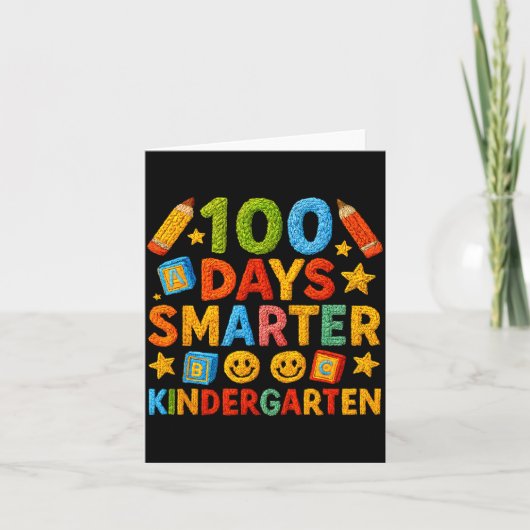 100 Days Smarter Kindergarten Milestone School Ach カード (正面)