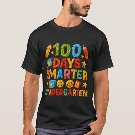 100 Days Smarter Kindergarten Milestone School Ach Tシャツ (正面)