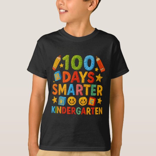 100 Days Smarter Kindergarten Milestone School Ach Tシャツ (正面)