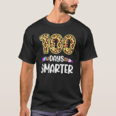 100 Days Smarter Leopard 100th Day Of School Stude Tシャツ (正面)